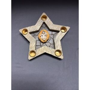 Star Shape Advent Wreath Christmas Candle Holder Jesus